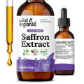Wild & Organic Saffron Supplements 88.5 mg - Mood, Brain & Vision Support - Liquid Saffron Drops - Add to Tea - Crocus Sativus Herb Extract - Vegan, Sugar & Alcohol-Free Tincture - 2 fl oz - FENGGESTORE20