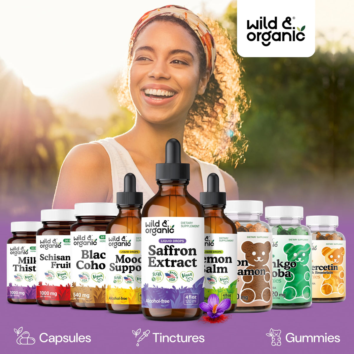 Wild & Organic Saffron Supplements 88.5 mg - Mood, Focus & Eye Support - Saffron Extract Liquid Drops - Add to Tea - 5-Month Supply - Crocus Sativus Herb - Vegan, Sugar & Alcohol-Free Tincture - 4 oz - FENGGESTORE20
