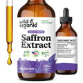 Wild & Organic Saffron Supplements 88.5 mg - Mood, Focus & Eye Support - Saffron Extract Liquid Drops - Add to Tea - 5-Month Supply - Crocus Sativus Herb - Vegan, Sugar & Alcohol-Free Tincture - 4 oz - FENGGESTORE20