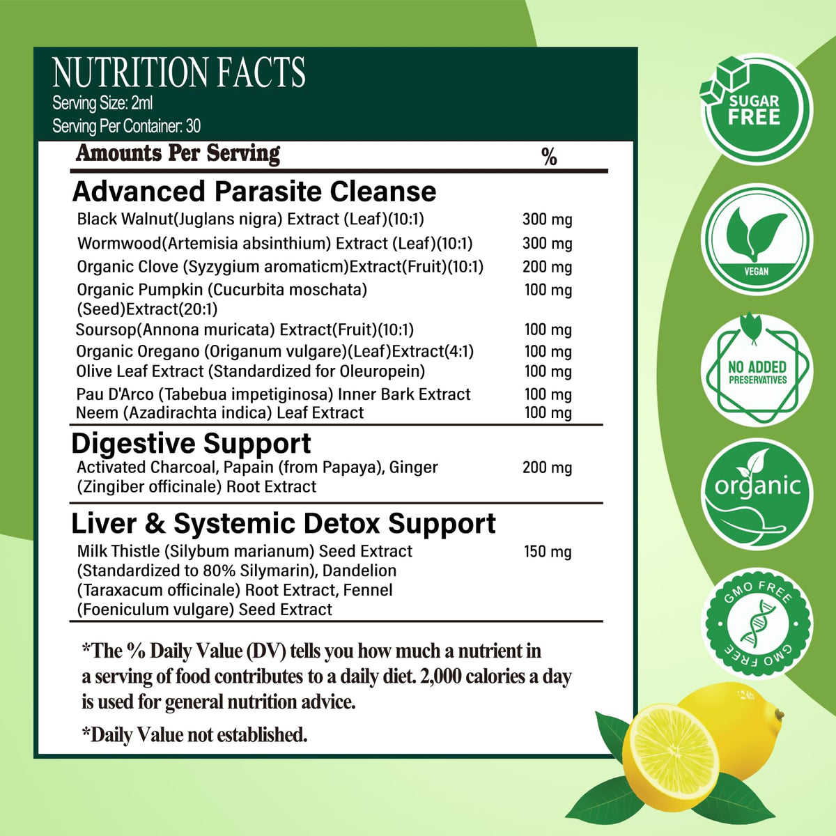 Wormwood Black Walnut Clove Cleanse Drops for Human, 15-in-1 Triple-Action Gut Detox & Digestive Wellness Organic Liquid Tincture w. Soursop PAU - FENGGESTORE20