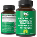 Wormwood Black Walnut Clove Cleanse for Humans. Elimination Detox + Intestinal Support Capsules Supplement for Adults and Kids. Pills with Artichoke - FENGGESTORE20
