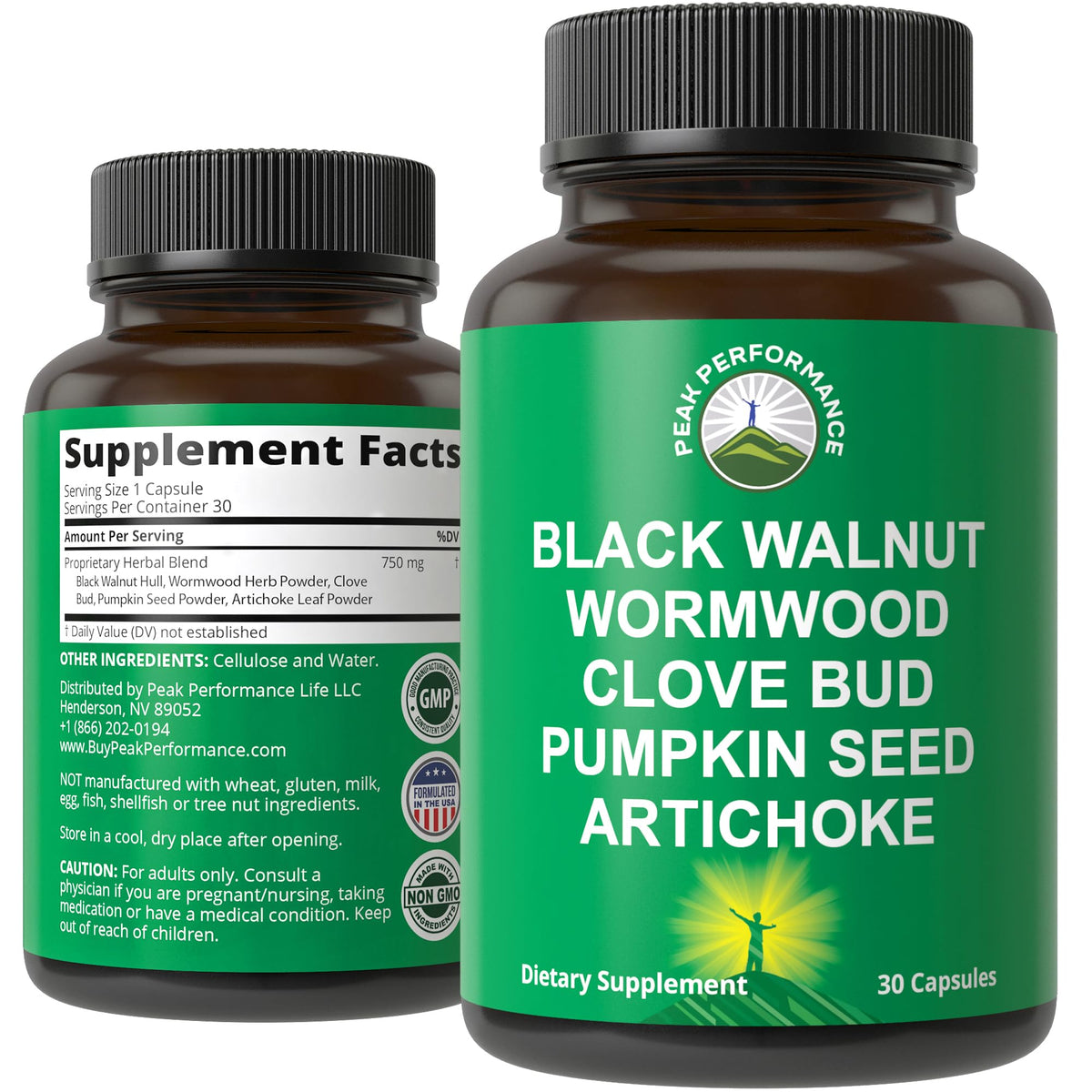 Wormwood Black Walnut Clove Cleanse for Humans. Elimination Detox + Intestinal Support Capsules Supplement for Adults and Kids. Pills with Artichoke - FENGGESTORE20