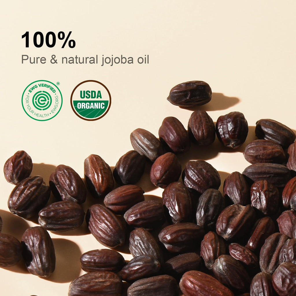 Yoken Pure Jojoba Oil Organic USDA Certified 16 fl oz, 100% Natural Jojoba Oil for Hair - FENGGESTORE20