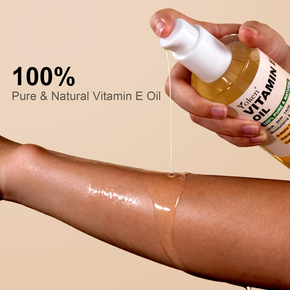 Yoken Vitamin E Oil 8 Oz Vitamin E oil for Skin Vitamine oils for Face Perfect Bath and Body Oil Cold Pressed Hexane - FENGGESTORE20