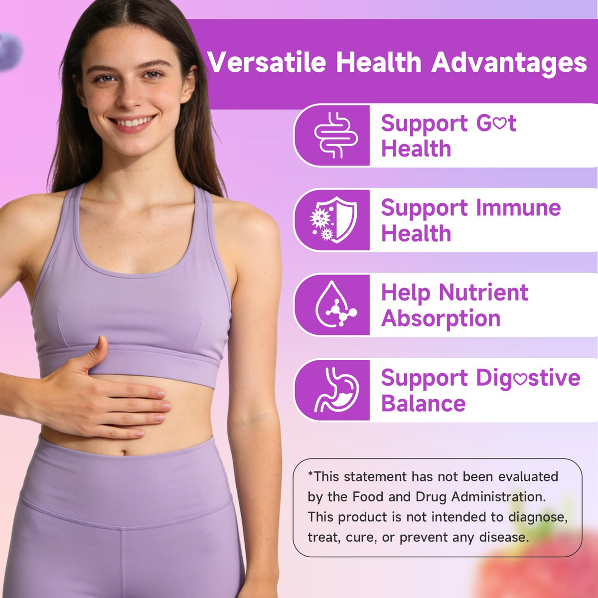 Youlikee 2 Pack Prebiotic + Probiotic Gummies for Women and Men, Probiotic Gummies Supports Gut Health, 5 Billion CFUs with Fibers, - FENGGESTORE20