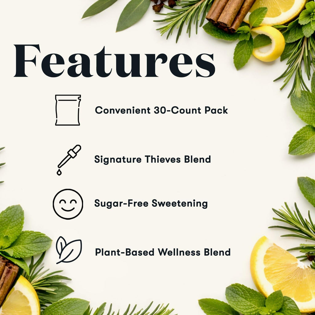 Young Living Thieves Cough Drops | 30 ct | Cinnamon & Menthol Flavor | with Thieves Essential Oil Blend of Lemon, Clove, Eucalyptus, Rosemary, & Peppermint | Sugar Free | Cooling Throat Comfort - FENGGESTORE20