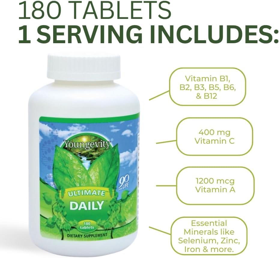 Youngevity Ultimate Daily Capsules 180 Count (Pack of 2) - FENGGESTORE20