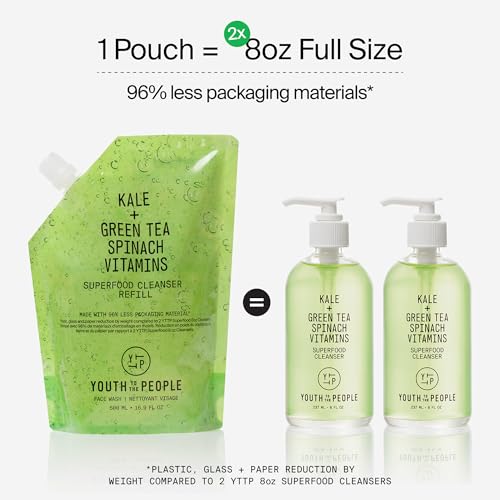 Youth To The People Superfood Facial Cleanser Full Size - Kale + Green Tea Daily Face Wash - FENGGESTORE20