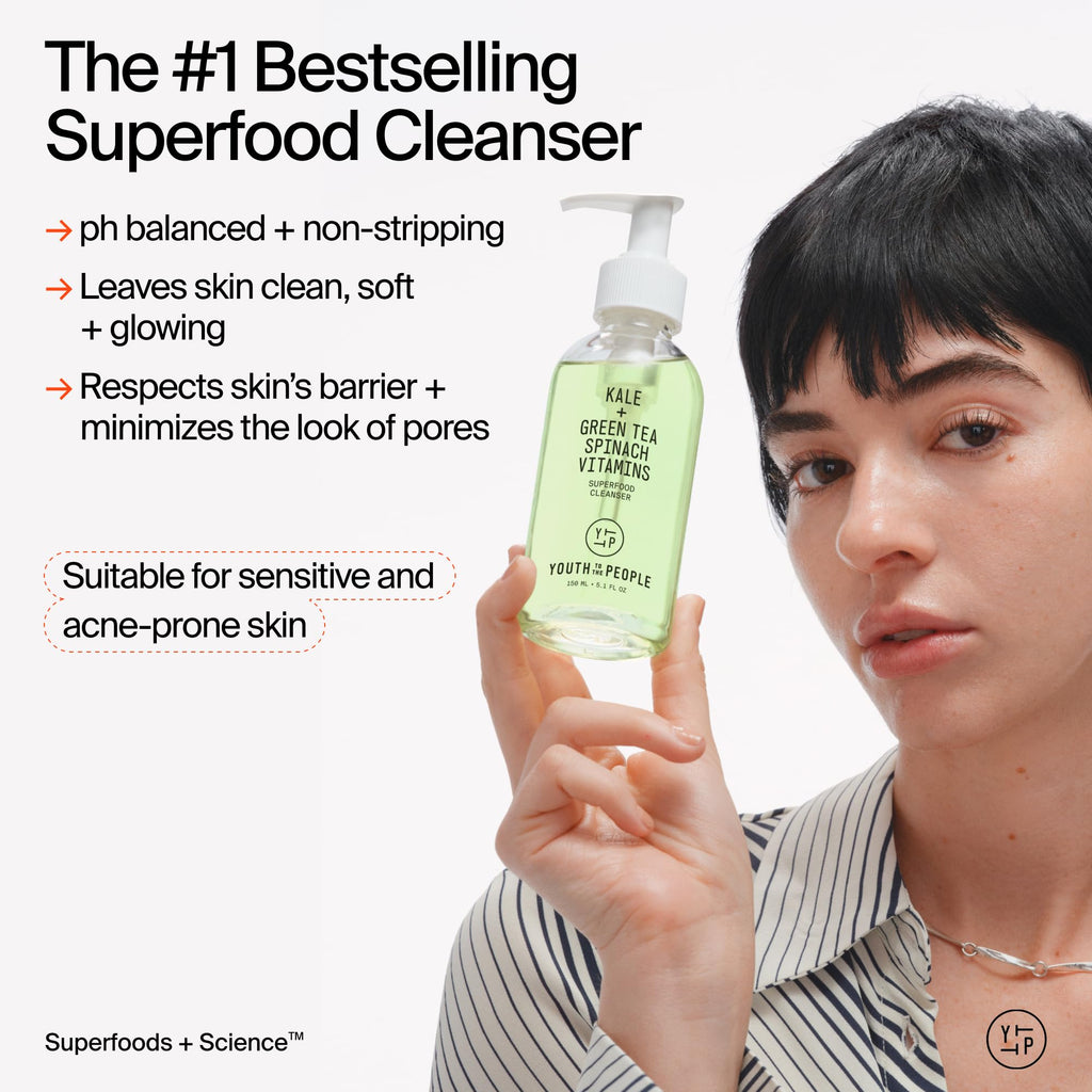 Youth To The People Superfood Facial Cleanser Full Size - Kale + Green Tea Daily Face Wash - FENGGESTORE20