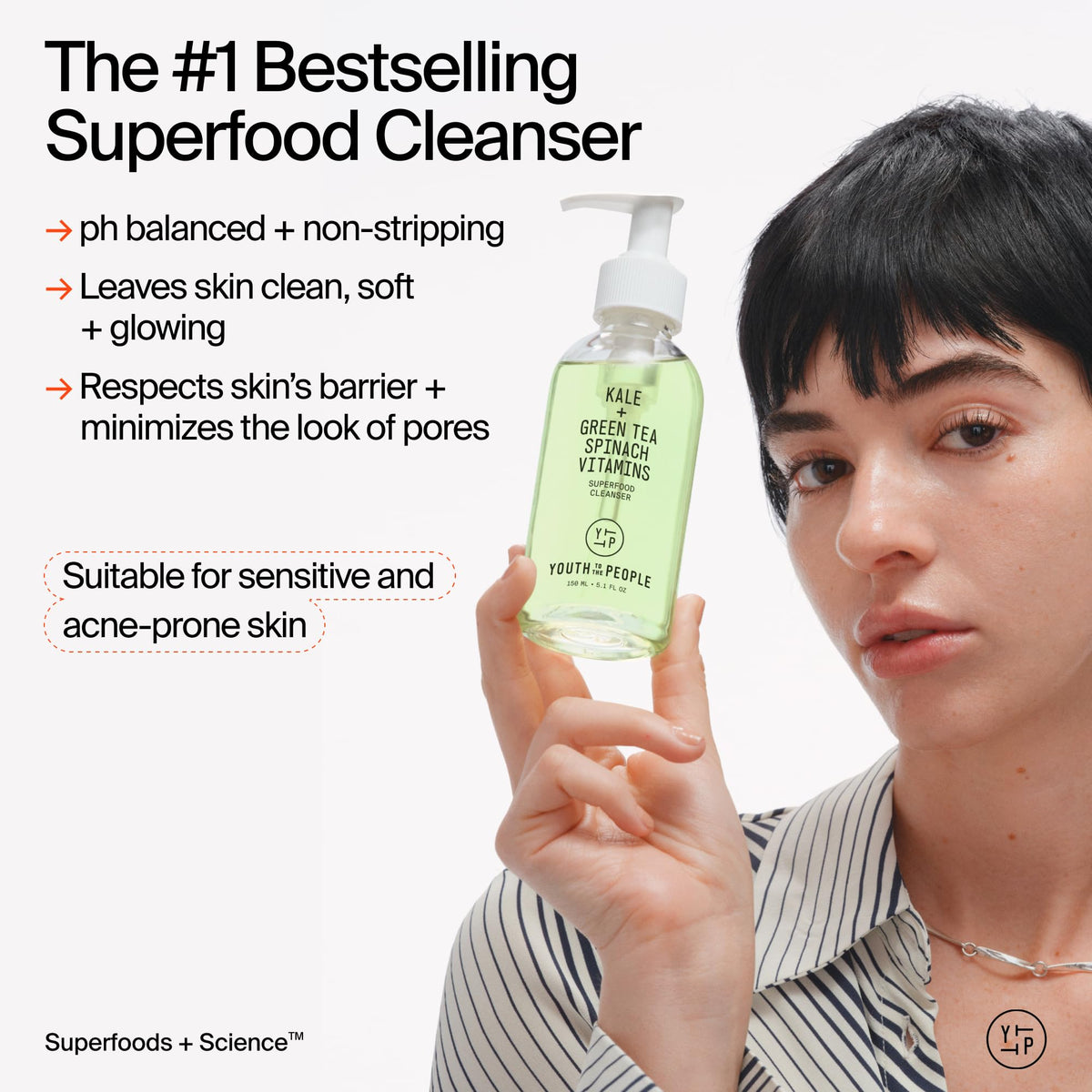 Youth To The People Superfood Facial Cleanser Full Size - Kale + Green Tea Daily Face Wash - FENGGESTORE20