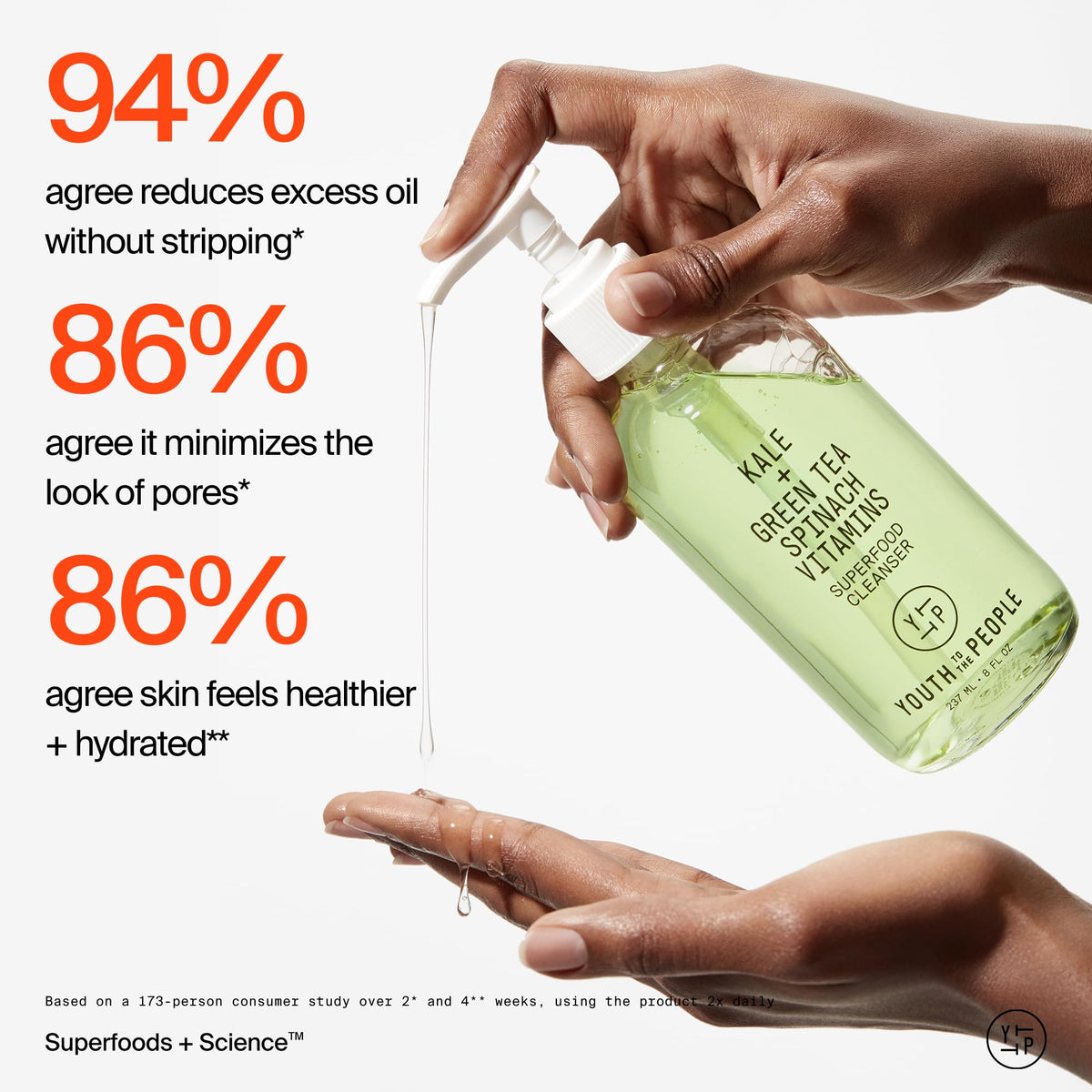 Youth To The People Superfood Facial Cleanser Full Size - Kale + Green Tea Daily Face Wash - FENGGESTORE20