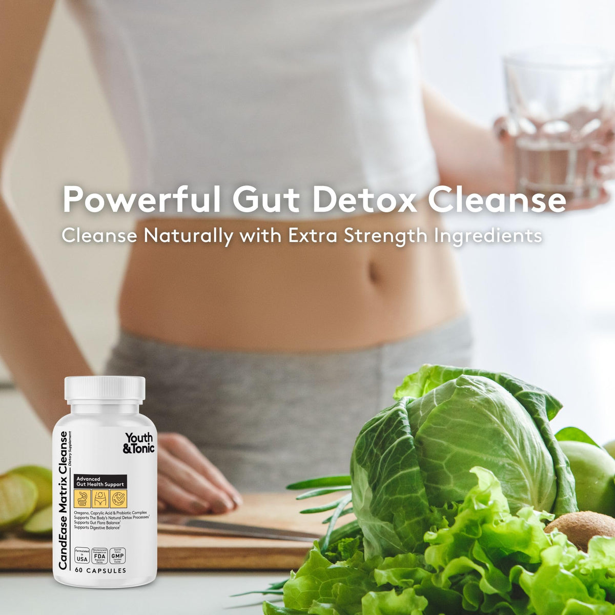 Youth & Tonic CandEase Cleanse Matrix – Overgrowth Support & Gut Health, Intestinal Flora Balance & Body Detox Complex with Oregano, Caprylic Acid - FENGGESTORE20