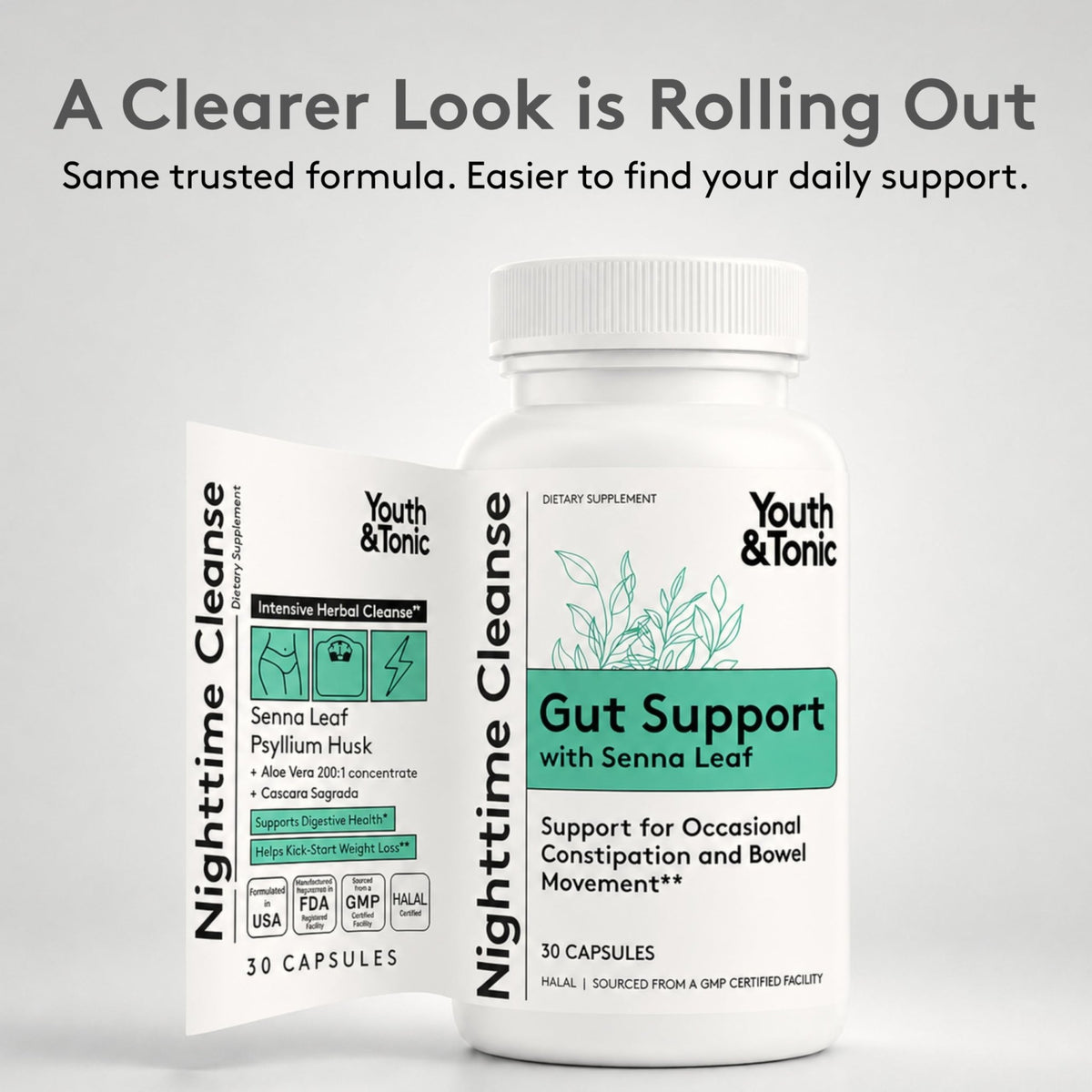 Youth & Tonic Overnight Intestinal Cleanse Supplement for Occasional Constipation Relief, Gut & Colon Cleanse Detox with Senna Leaf, Psyllium Husk Powder - FENGGESTORE20