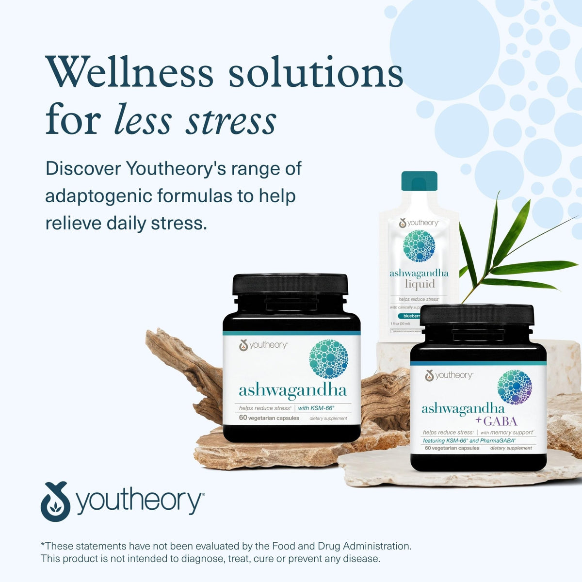 Youtheory Ashwagandha - with Organic KSM-66 Ashwagandha - Herbal Blend to Support Stress Relief & Energy Levels* - Helps Support Mood* - 60 Vegetarian Capsules (30-Day Supply) - FENGGESTORE20
