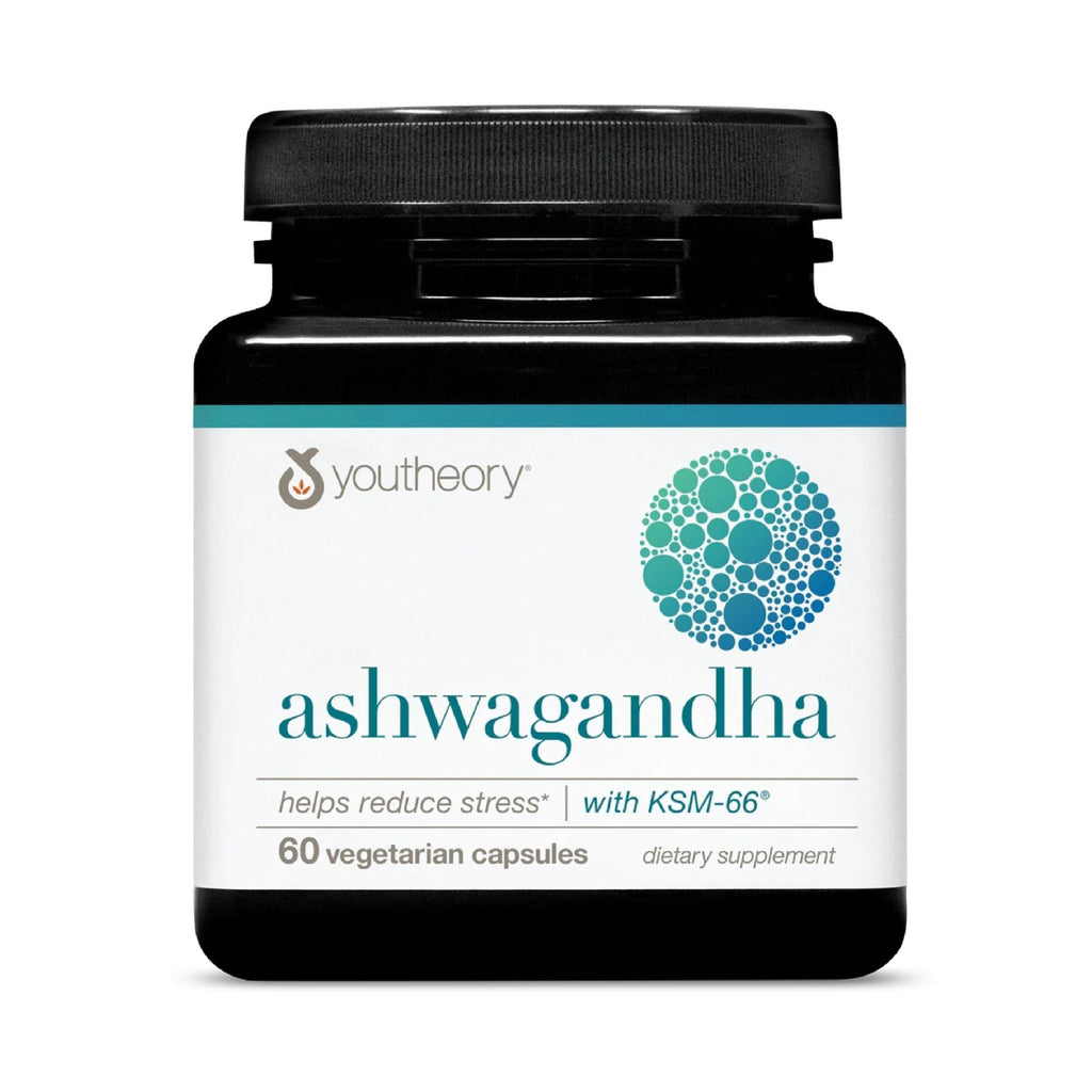 Youtheory Ashwagandha - with Organic KSM-66 Ashwagandha - Herbal Blend to Support Stress Relief & Energy Levels* - Helps Support Mood* - 60 Vegetarian Capsules (30-Day Supply) - FENGGESTORE20
