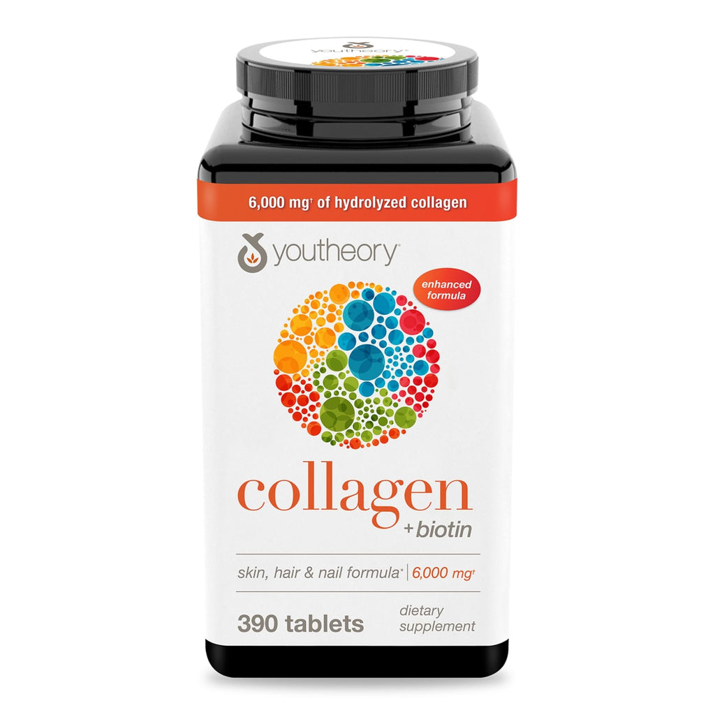 Youtheory Collagen + Biotin - Advanced Collagen Supplement - with Hydrolyzed Peptides, Vitamin C & Vitamin B - FENGGESTORE20