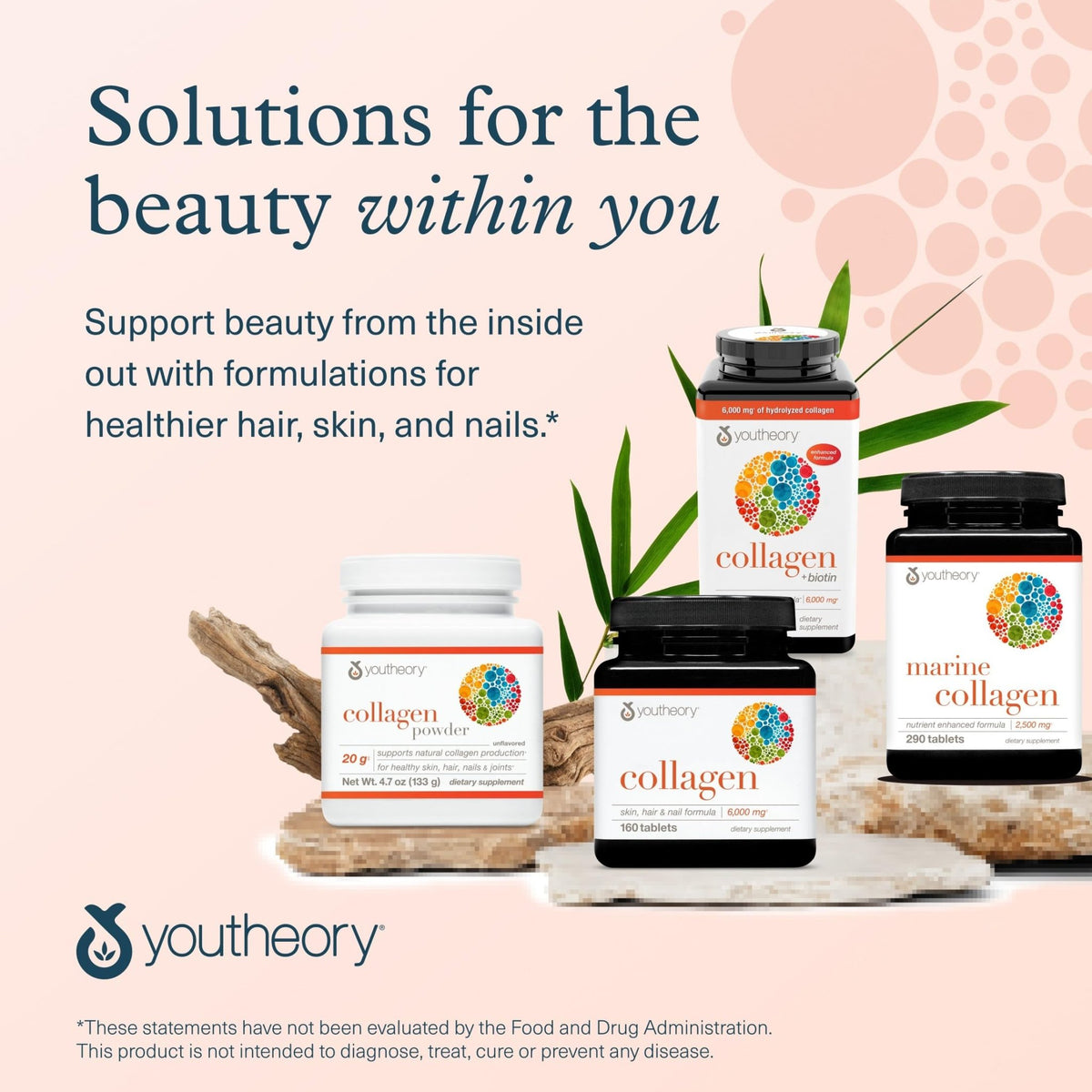 Youtheory Collagen + Biotin - Advanced Collagen Supplement - with Hydrolyzed Peptides, Vitamin C & Vitamin B - FENGGESTORE20