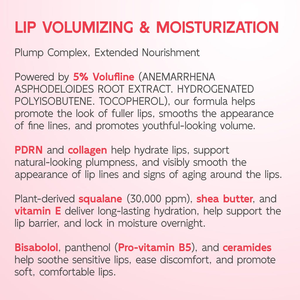 YouthVibe Lip Mask Overnight Moisturizing - Nourish & Hydrate, Antioxidants, 5% Volufiline, Vitamin E, Shea Butter, PDRN & Collagen Sleeping Lip Treatment for Dry, Chapped Lips - FENGGESTORE20