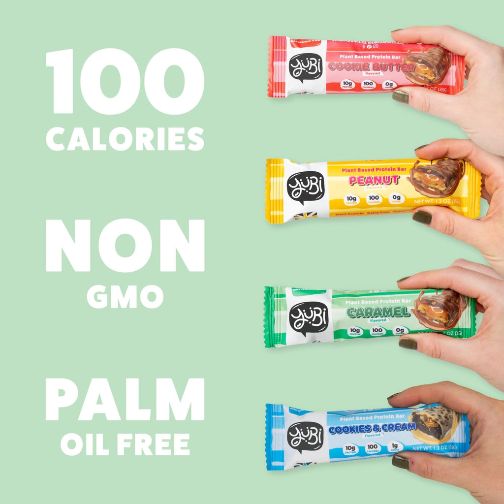 YuBi Bars - Protein Bars - 12 Bar Variety Pack - 100 Calories, 10g of Protein, Low Sugar, Low Carb, Palm Oil Free/Non-GMO, Gluten Free, Dairy Free, Healthy Snack, Non-GMO - 14.8oz (12 Pack, Variety Box) - FENGGESTORE20
