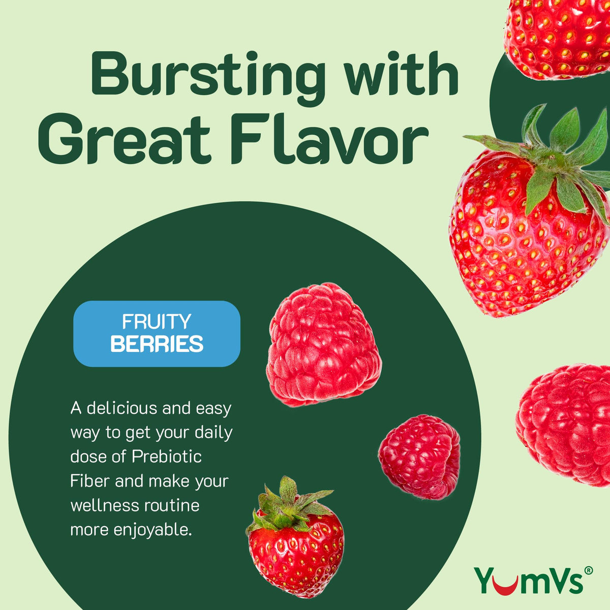 YumVs Sugar Free Prebiotic Fiber Gummies for Adults and Kids - Berry Flavor - Kosher Halal 4g High Fiber Supplement for Women and Men - FENGGESTORE20
