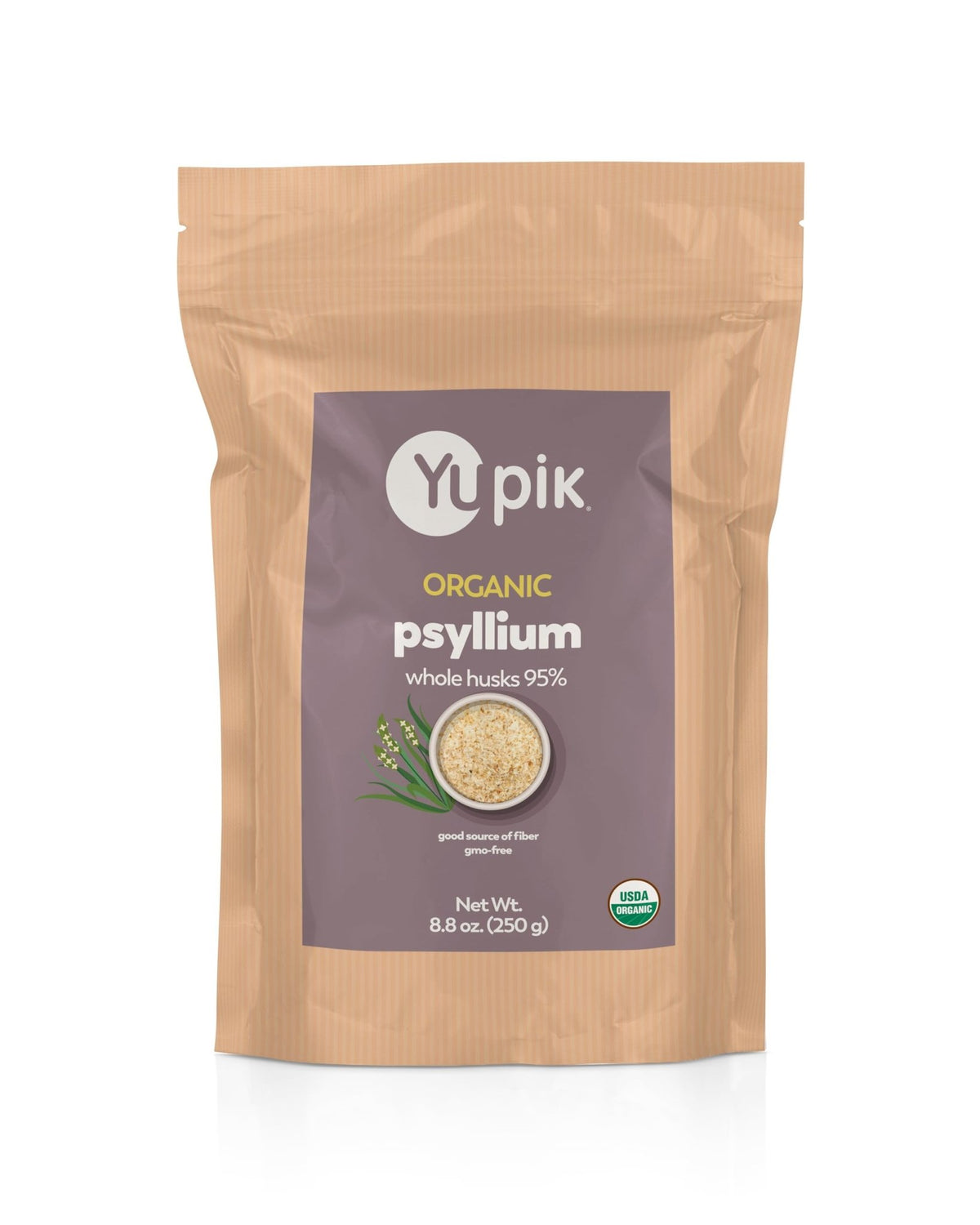 Yupik Organic Whole Husk Psyllium 8.8 Oz, 95% Purity, Soluble Fiber, USDA Certified, Non-GMO, Kosher, Gluten-Free, Sugar-Free & Fat-Free, Unflavored - FENGGESTORE20