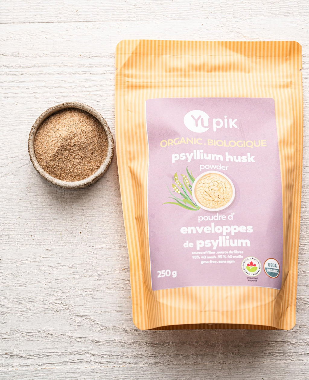 Yupik Organic Whole Husk Psyllium 8.8 Oz, 95% Purity, Soluble Fiber, USDA Certified, Non-GMO, Kosher, Gluten-Free, Sugar-Free & Fat-Free, Unflavored - FENGGESTORE20
