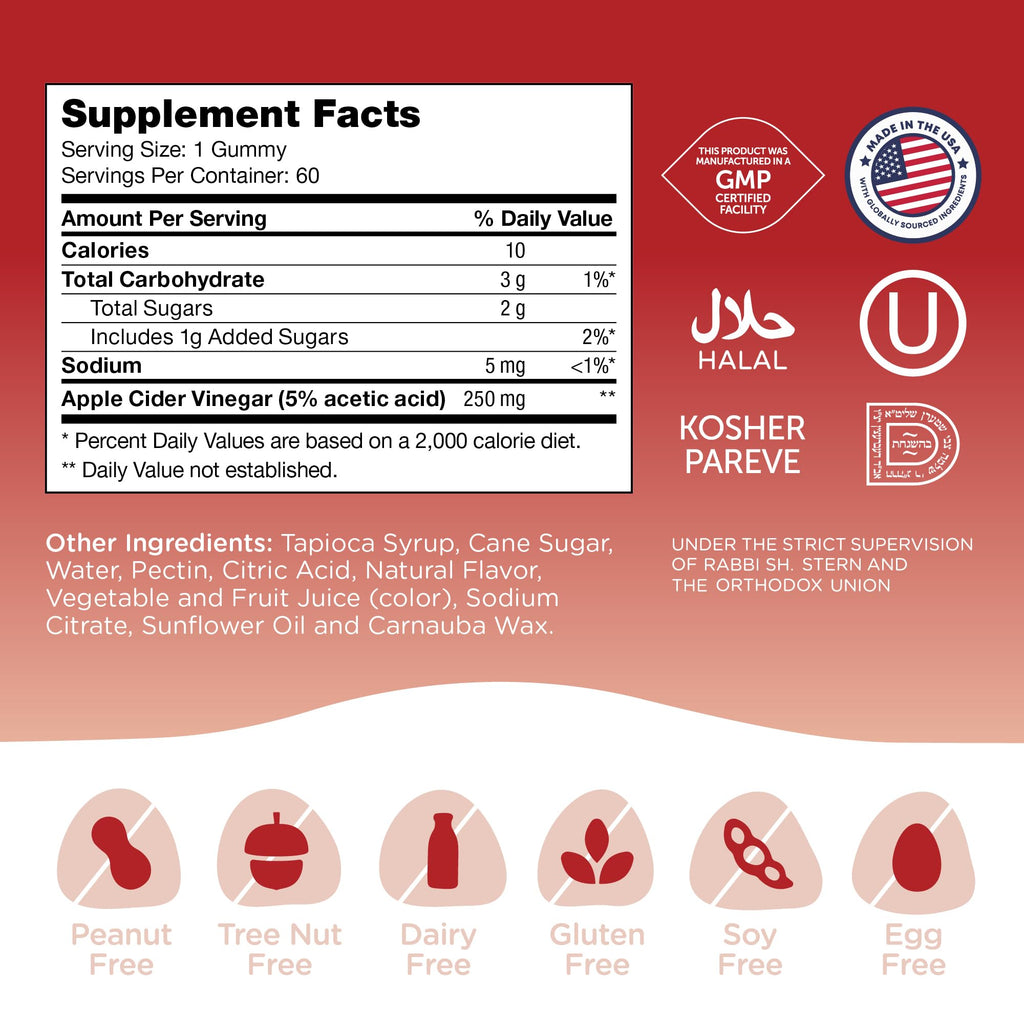 Zahler - Apple Cider Vinegar Gummies - Kosher & Delicious ACV for Women & Men - Detox Support & Cleanse - Gut Health & Metabolism - FENGGESTORE20