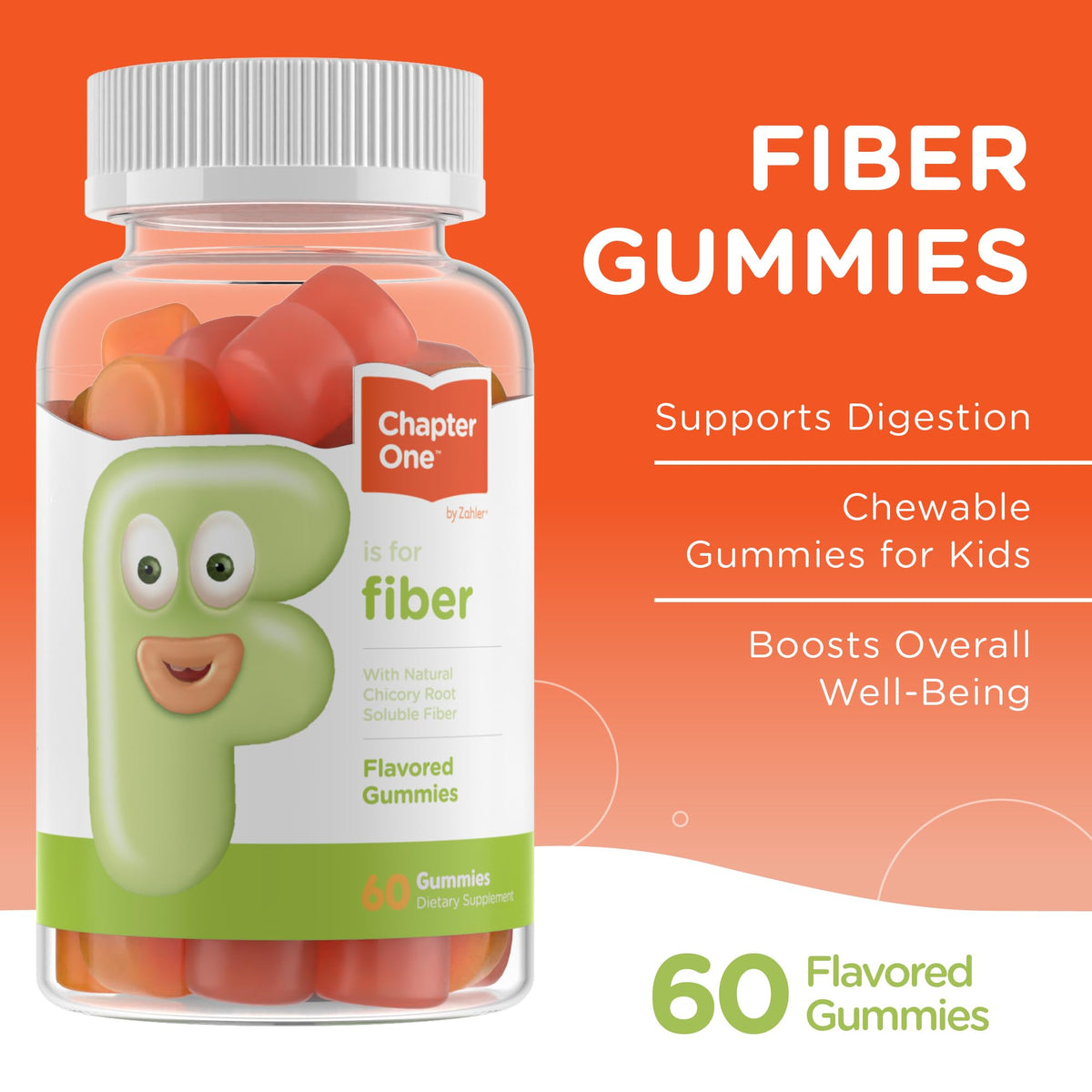 Zahler Chapter One Fiber Gummies - Soluble Fiber for Digestive Health Support - Flavored Gummies for Kids - Natural Chicory Root - Kosher, Dairy-Free, - FENGGESTORE20