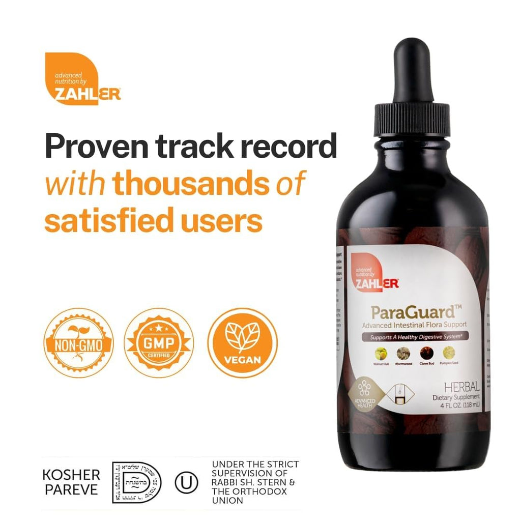 Zahler - ParaGuard Liquid Drops - Gut Health Supplement - Formula has Wormwood, Garlic Bulb, Pumpkin Seed, Clove & More - Natural Support for Humans - FENGGESTORE20