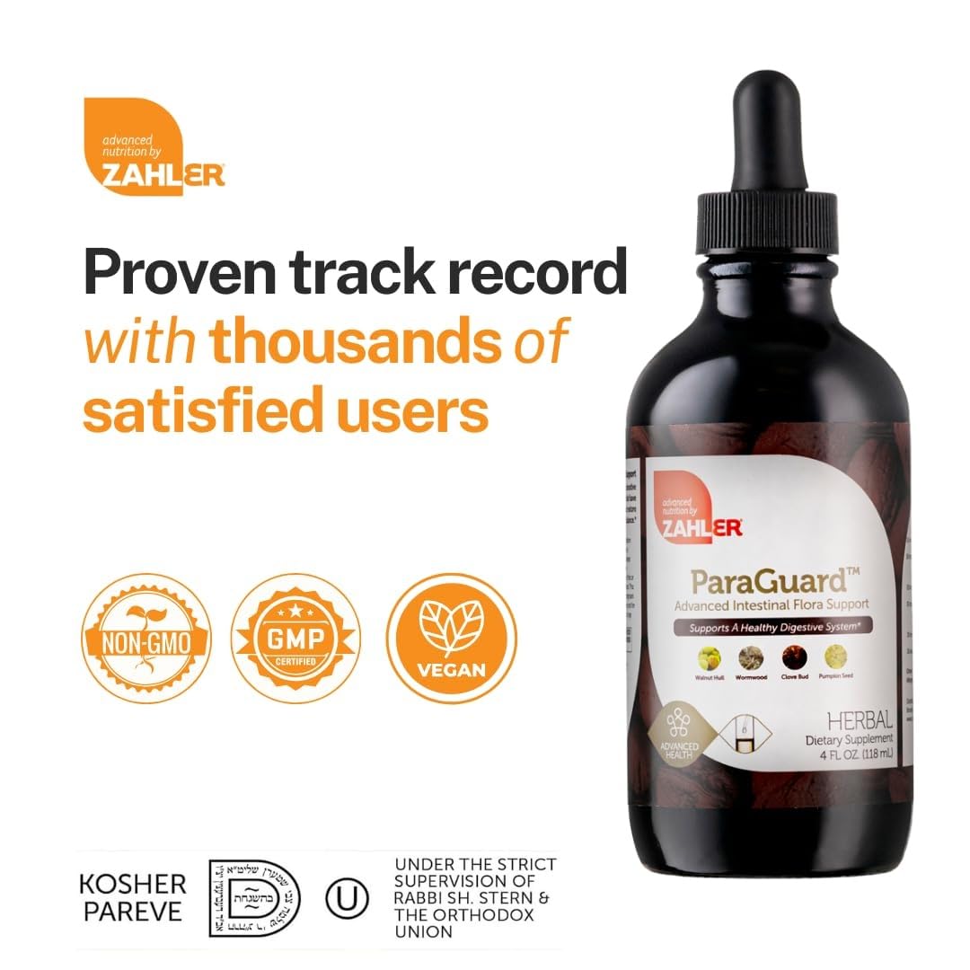 Zahler - ParaGuard Liquid Drops - Gut Health Supplement - Formula has Wormwood, Garlic Bulb, Pumpkin Seed, Clove & More - Natural Support for Humans - FENGGESTORE20