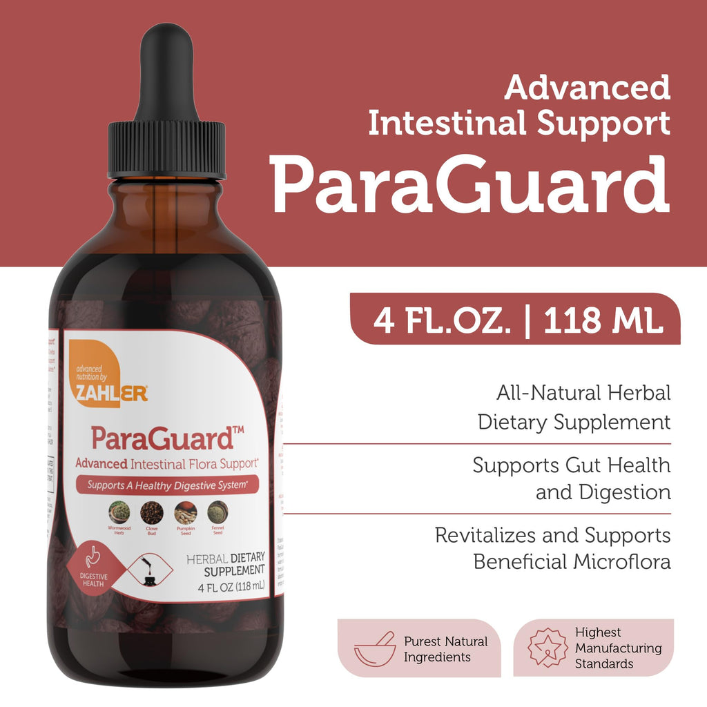 Zahler - ParaGuard Liquid Drops - Gut Health Supplement - Formula has Wormwood, Garlic Bulb, Pumpkin Seed, Clove & More - Natural Support for Humans - FENGGESTORE20