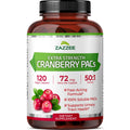 Zazzee Cranberry PACs 72 mg per Capsule, 50:1 Extract, 120 Vegan Capsules, 2X Strength, 4 Month Supply, Fast-Acting, Effective Urinary Tract & Bladder Support - FENGGESTORE20