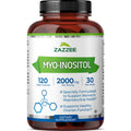 Zazzee Myo-Inositol Capsules, 2000 mg per Serving, 120 Vegan Capsules, Ideal Dosage for 40:1 Ratio, Certified Kosher, Hormone Balance & Healthy Ovarian - FENGGESTORE20