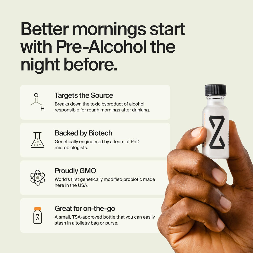 ZBiotics — Feel Better After Drinking, Wake Up Refreshed, Science-Backed, Patented Probiotic for Easier Mornings, Travel-Friendly, 3-Pack of 0.47 Fl Oz Bottles - FENGGESTORE20