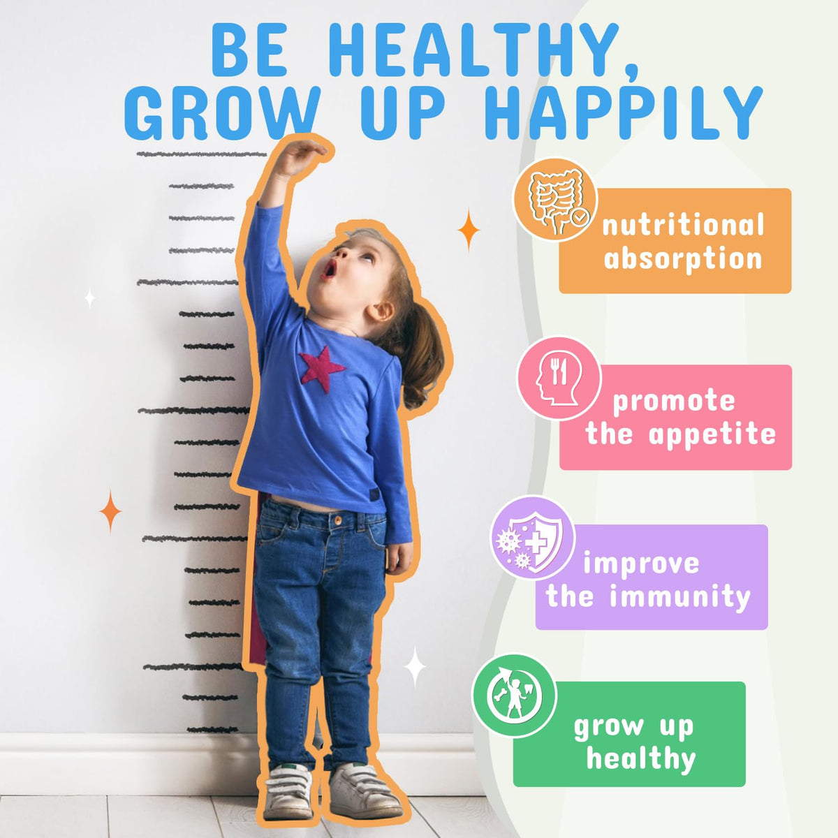 ZEBORA Kids Probiotic & Prebiotics Powder Age 3+ Support Children's Digestive & Immune System with Natural Source, Promotes Constipation Relief, Non-GMO - FENGGESTORE20