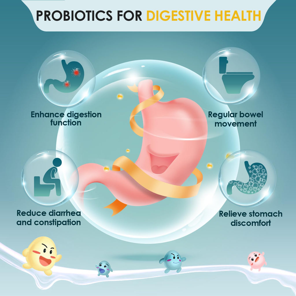 ZEBORA Probiotics for Men and Prebiotics for Digestive Health, 90 Tablets, 60 Billion CFUs for Immune and Gut Health, 10 Strains, Hypoallergenic Probiotics, - FENGGESTORE20