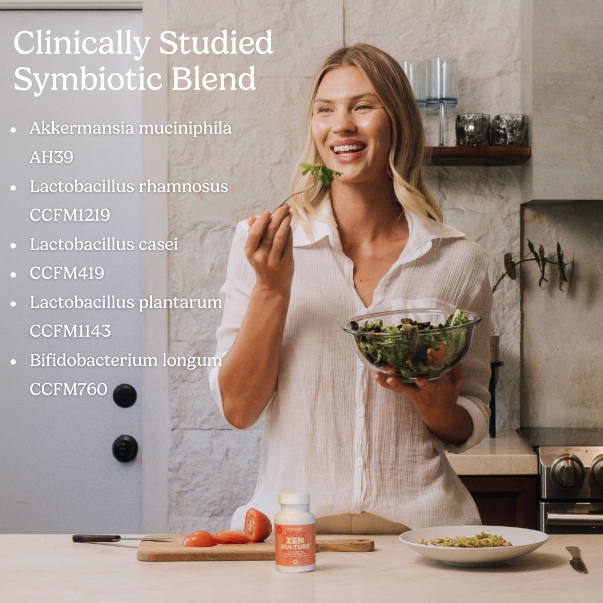 Zen Principle Zenculture™ – 4-in-1 Synbiotic Supplement (Probiotic + Prebiotic + Postbiotic + Digestive Enzymes) with CoreBiome®. Anti Bloating, - FENGGESTORE20