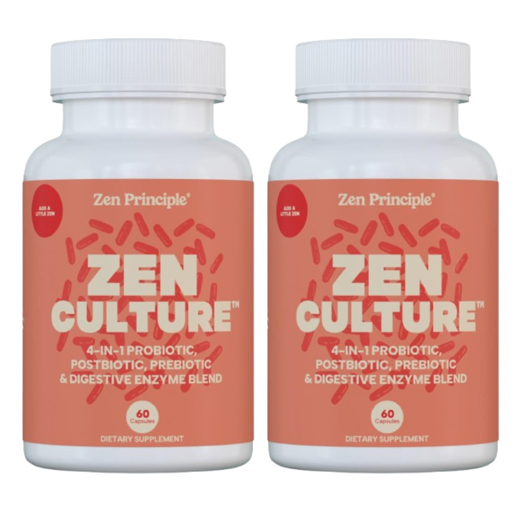 Zen Principle Zenculture™ – 4-in-1 Synbiotic Supplement (Probiotic + Prebiotic + Postbiotic + Digestive Enzymes) with CoreBiome®. Anti Bloating, - FENGGESTORE20