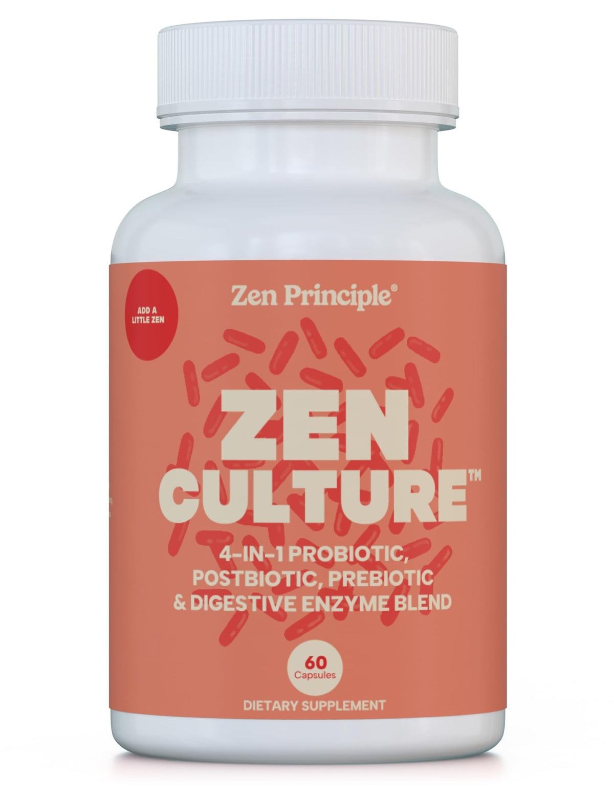 Zen Principle Zenculture™ – 4-in-1 Synbiotic Supplement (Probiotic + Prebiotic + Postbiotic + Digestive Enzymes) with CoreBiome®. Anti Bloating - FENGGESTORE20