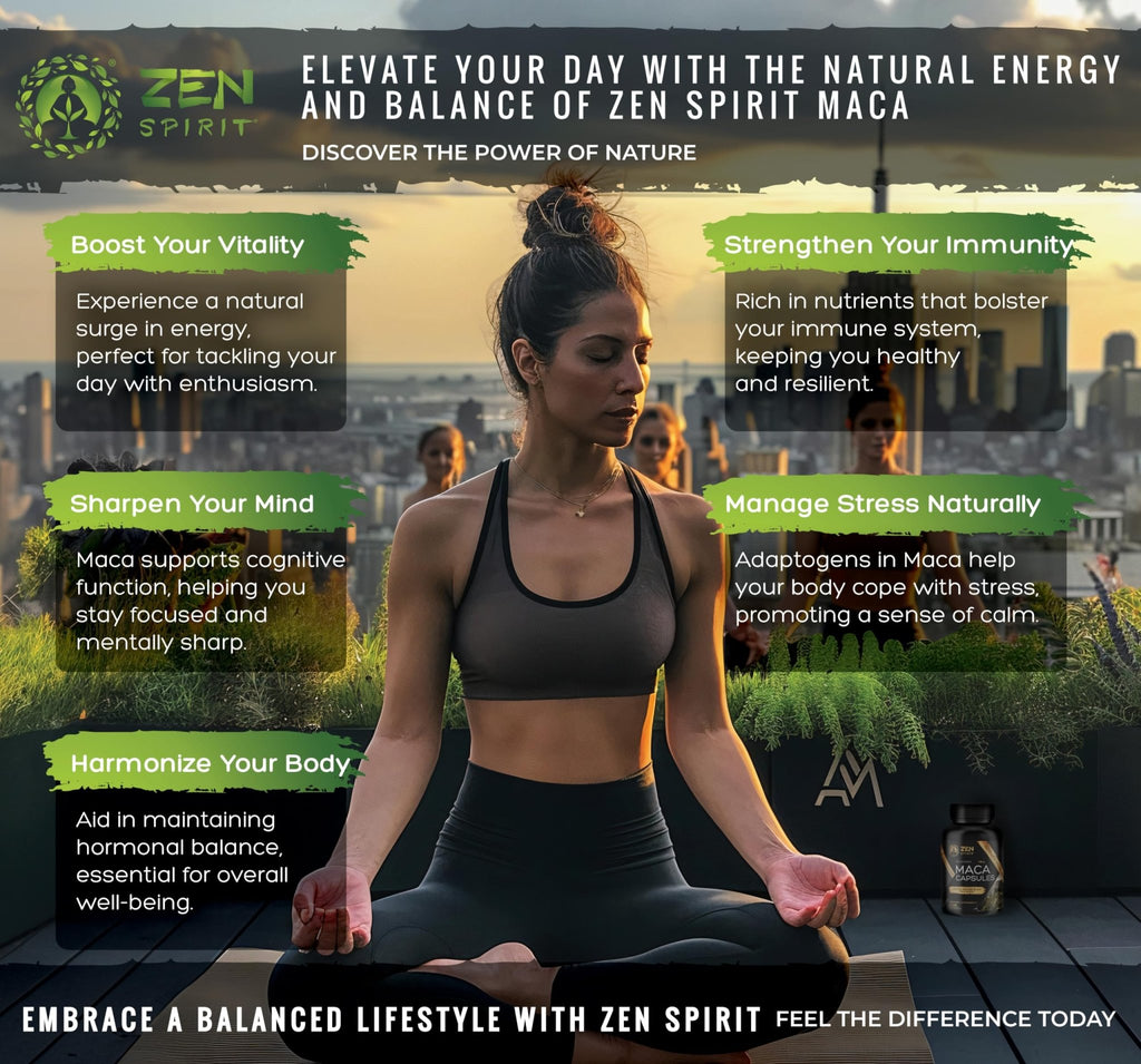 Zen Spirit Maca Root Powder Organic - Peruvian Root Premium Grade Superfood (Raw) - USDA & Vegan Certified - 1 Bag (8oz) - FENGGESTORE20