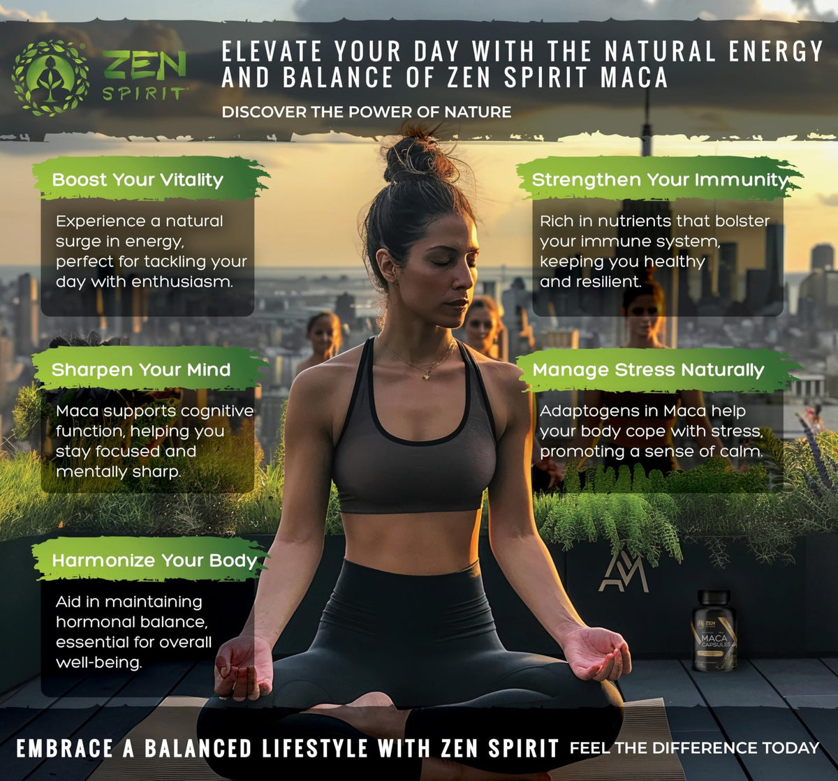 Zen Spirit Maca Root Powder Organic - Peruvian Root Premium Grade Superfood (Raw) - USDA & Vegan Certified - 1 Bag (8oz) - FENGGESTORE20