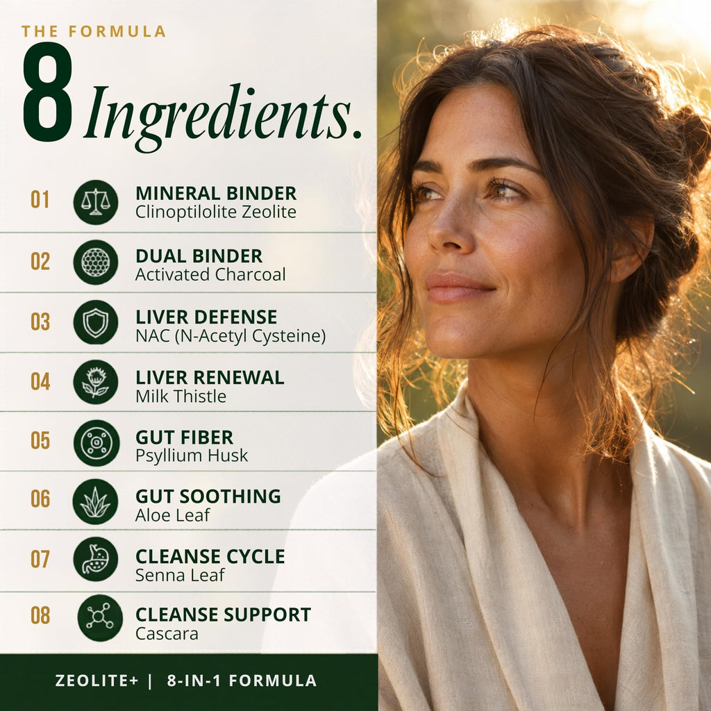 Zeolite Binder Detox – 8-in-1 Clinoptilolite Microplastics & Full Body Detox Cleanse with Activated Charcoal, NAC & Milk Thistle – Liver Cleanse & Repair - FENGGESTORE20