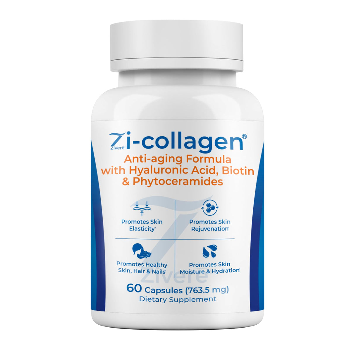 Zi-Collagen Marine Collagen Capsules for Skin, Hair & Nails Support – with Phytoceramides, Hyaluronic Acid, Biotin & Vitamins A C D3 E – 60 Capsules - FENGGESTORE20