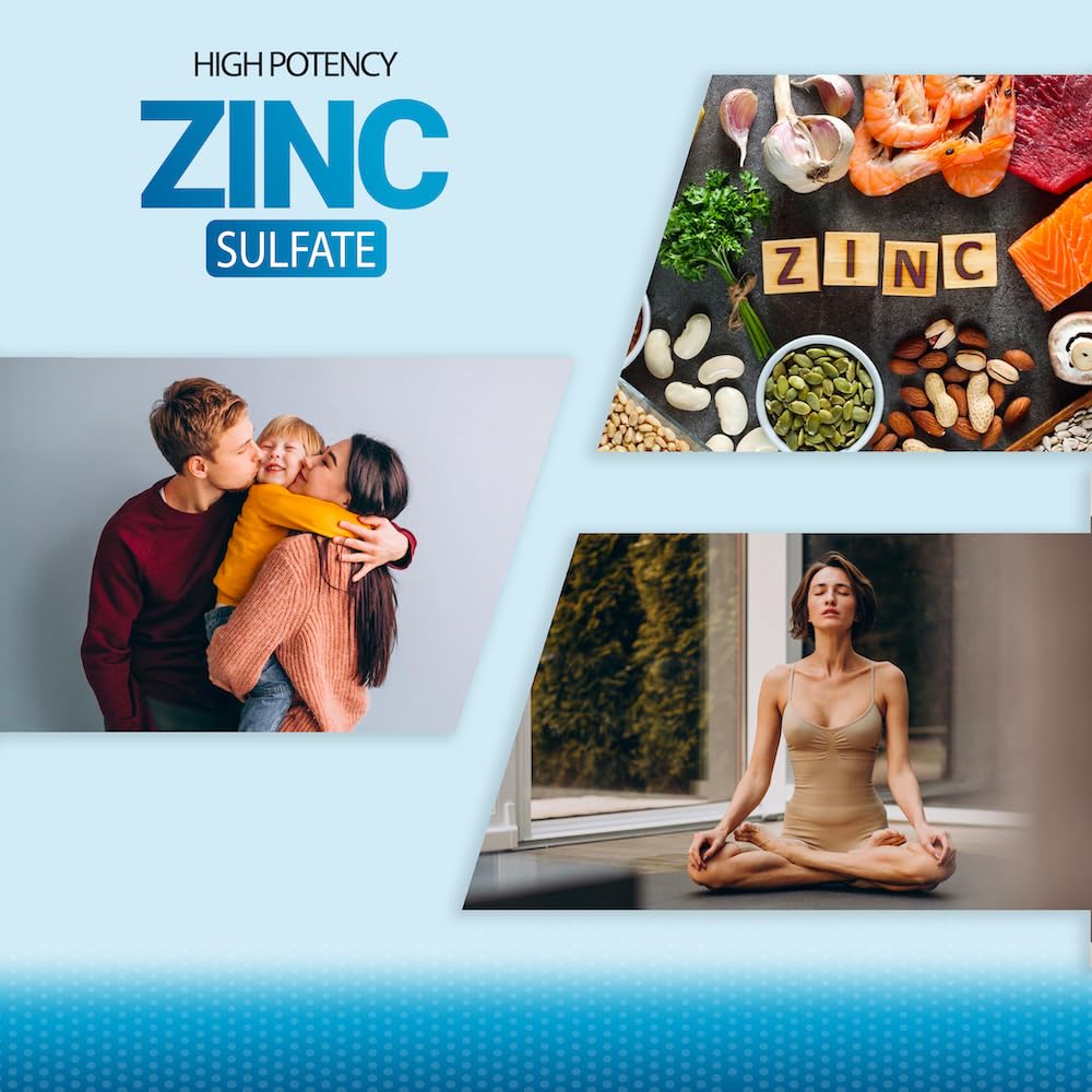 Zinc 220mg [High Potency] Supplement – Zinc Sulfate for Immune Support System 100 Tablets - FENGGESTORE20