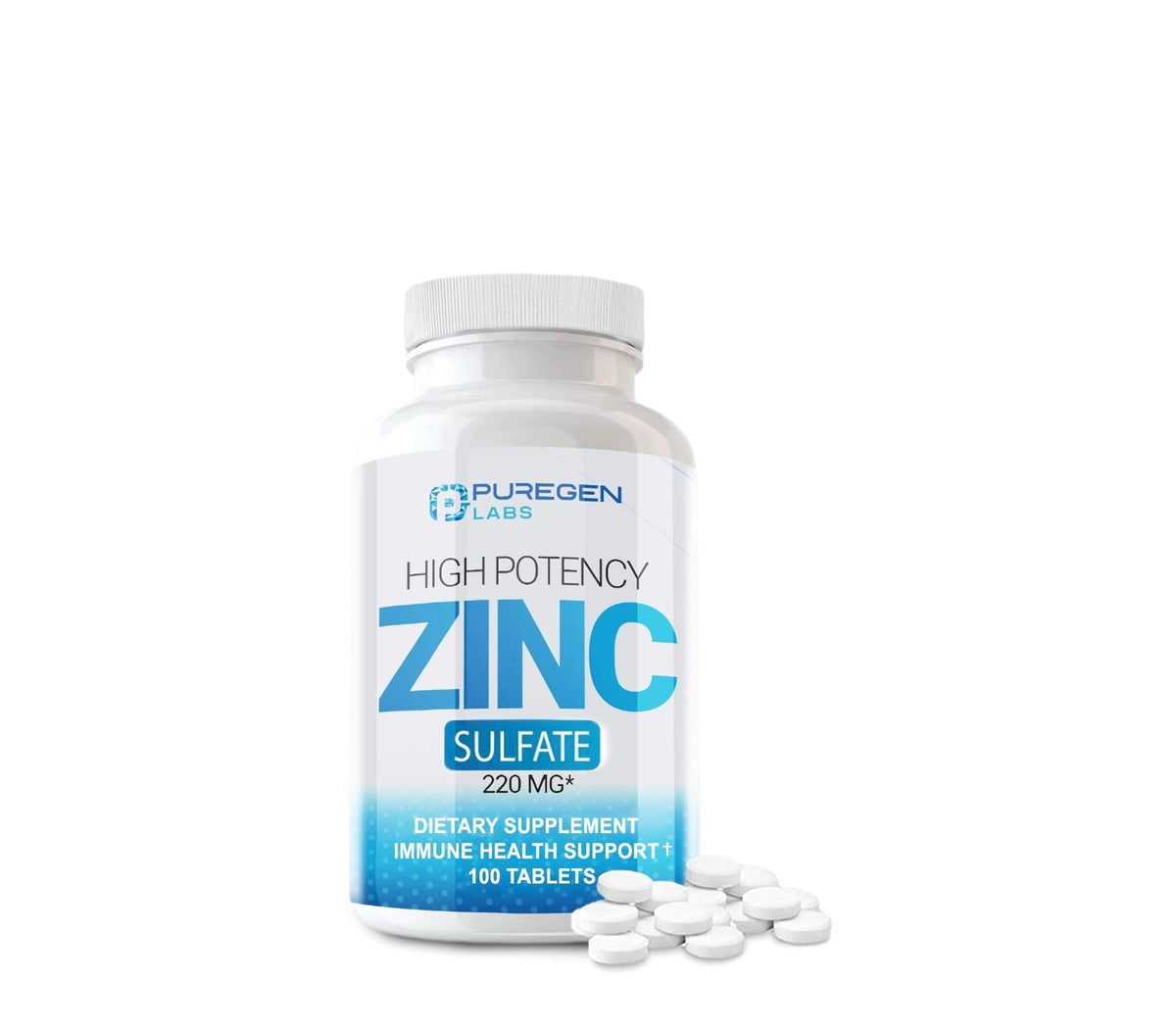 Zinc 220mg [High Potency] Supplement – Zinc Sulfate for Immune Support System 100 Tablets - FENGGESTORE20