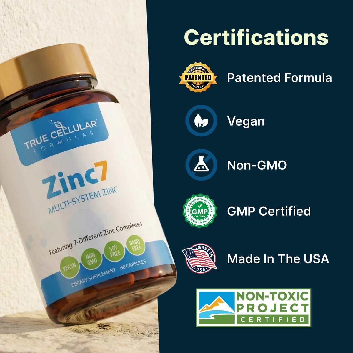 Zinc7: 7-in-1 Zinc Complex 50mg - Maximum Absorption for Immune Defense, Deep Sleep & All-Day Energy | Hormone Balance, Mental Focus - FENGGESTORE20