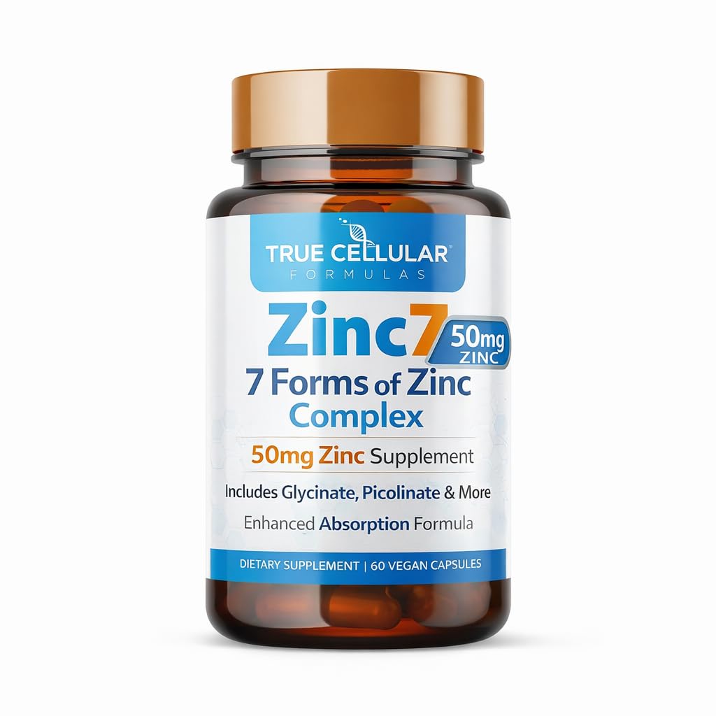 Zinc7: 7-in-1 Zinc Complex 50mg - Maximum Absorption for Immune Defense, Deep Sleep & All-Day Energy | Hormone Balance, Mental Focus - FENGGESTORE20