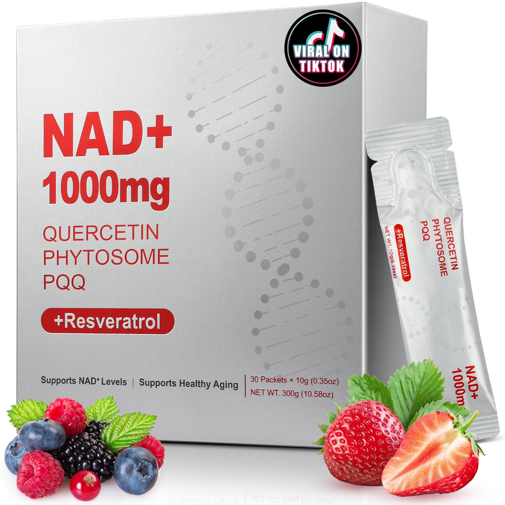 ZOROAHER 1000mg High-Potency NAD+ Liquid Supplement, Quercetin Phytosome & Resveratrol with PQQ, Boosts Cellular Energy - FENGGESTORE20