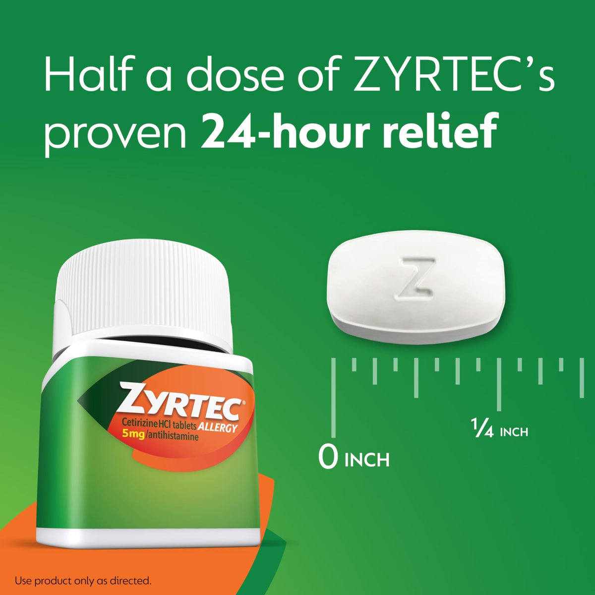 Zyrtec 24 Hour Allergy Relief Tablets, Indoor & Outdoor Allergy Medicine for Adults with 5 mg Cetirizine Hydrochloride, Relief of Runny Nose, Sneezing, Itchy Eyes, Plus Dust, Mold & Pet Dander, 35 ct - FENGGESTORE20
