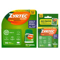 Zyrtec 24 Hour Allergy Relief Tablets, Indoor & Outdoor Allergy Medicine with 10 mg Cetirizine Hydrochloride Antihistamine, Value Bundle of one, 90 ct Bottle & Three, 1 ct Travel Packs - FENGGESTORE20